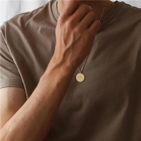 Zodiac Coin Embossed Choker Necklace Disc 12 Constellation Astrology Horoscope - Picture 5 of 7